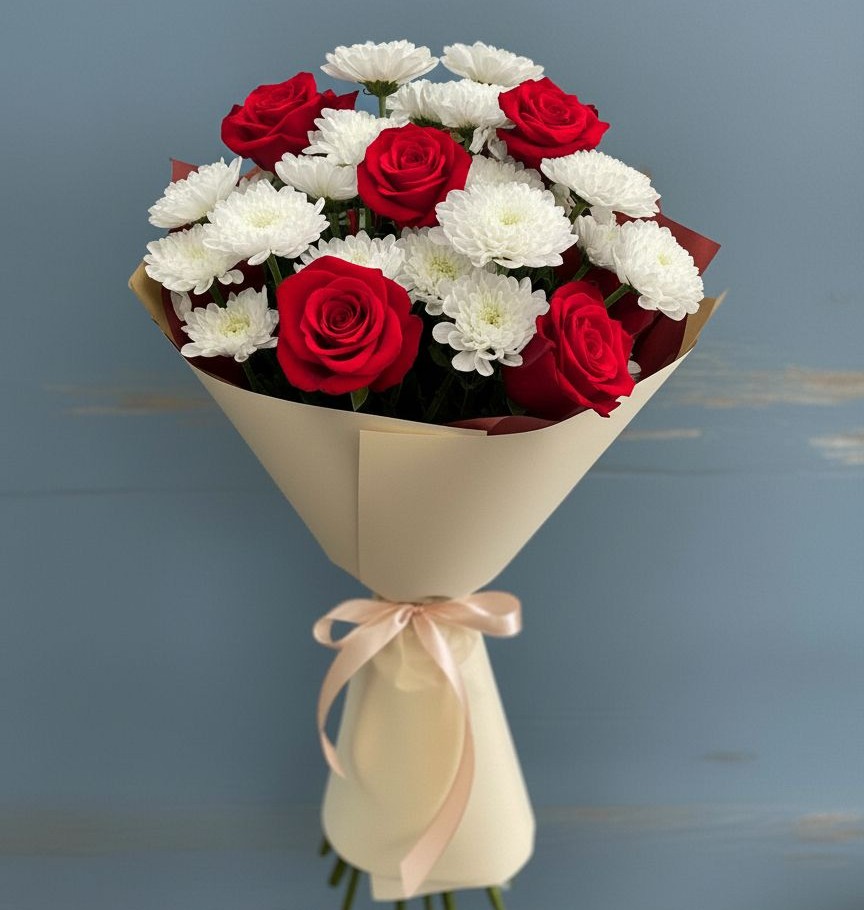 Букет цветов из: Розы и Хризантемы в Светлом Томской области