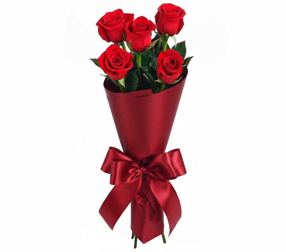 Букет 5 Красных роз Эдлесс Лав в Светлом Томской области