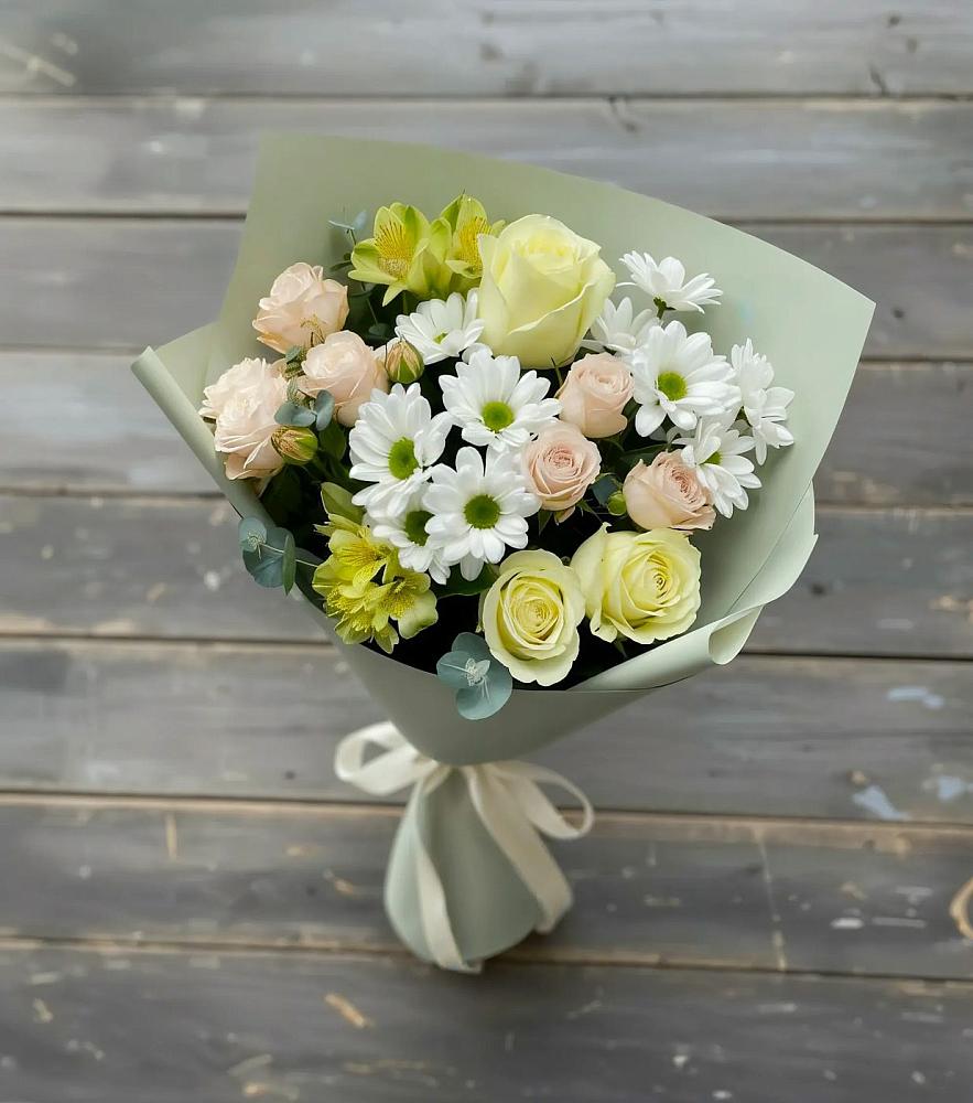 Букет цветов из: Альстромерии, Розы и Хризантемы в Светлом Томской области