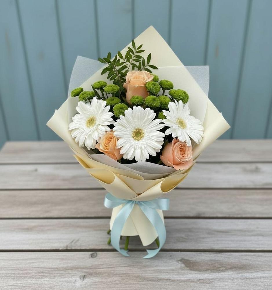 Букет цветов из: Герберы, Розы и Хризантемы в Светлом Томской области