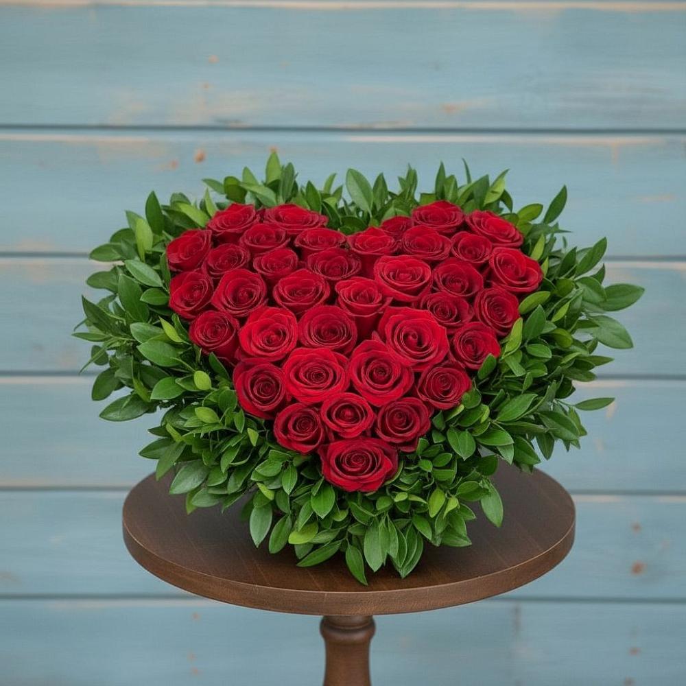 Цветочная композиция из Розы в виде сердца в Светлом Томской области