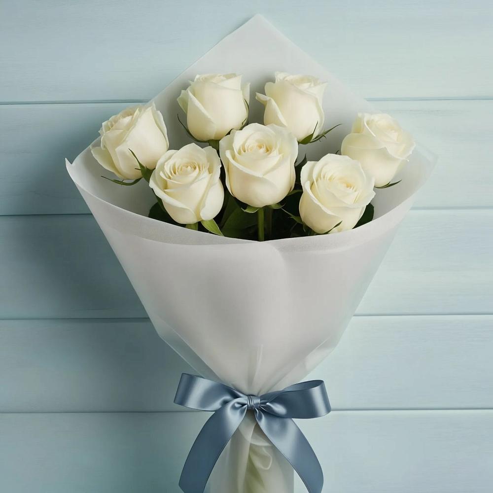 Букет 7 Белых роз Эдлесс Лав в Светлом Томской области
